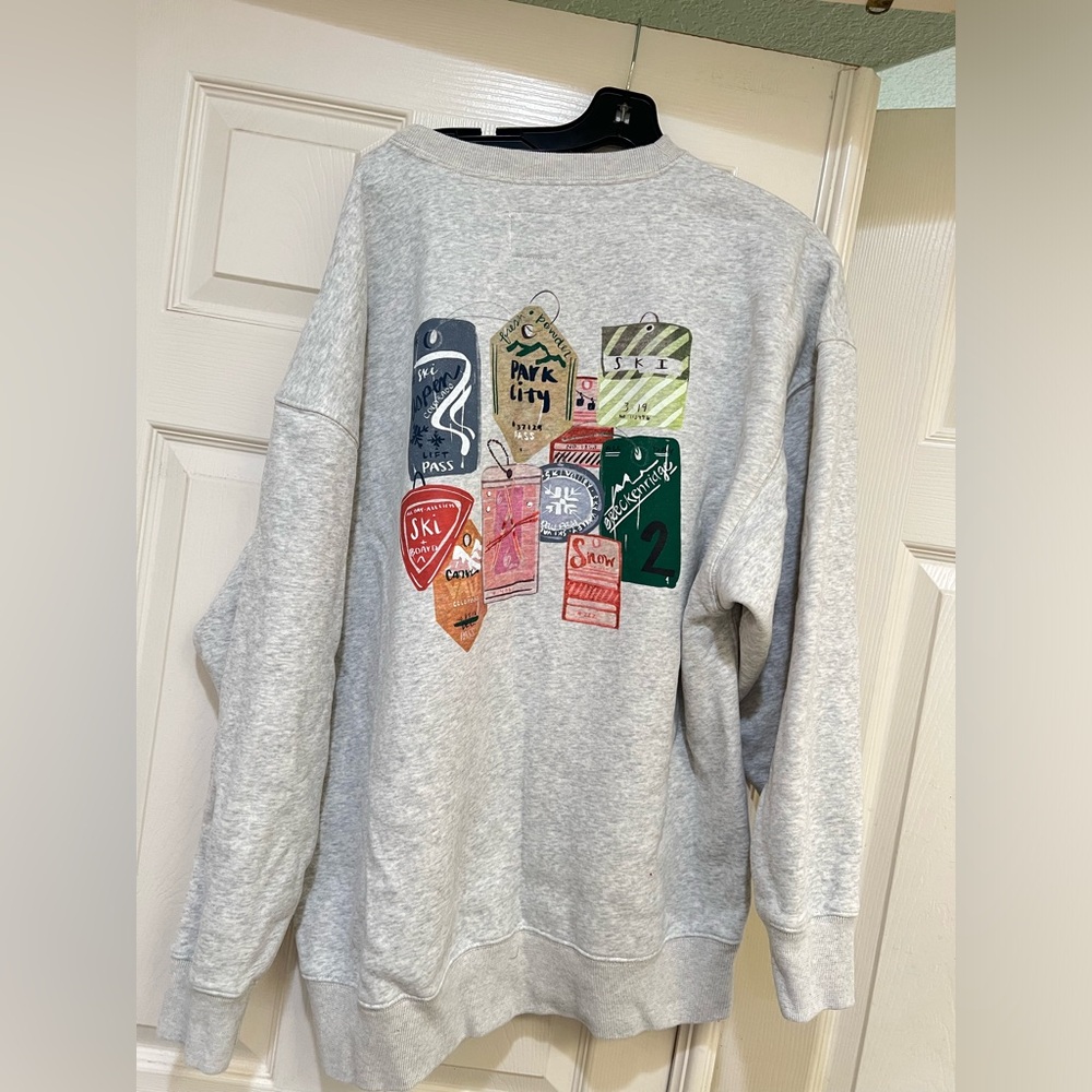 Vintage Abercrombie & Fitch Ski Destination Sunday Crew gray sweater unisex XL